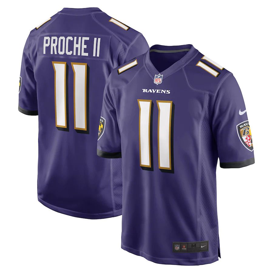 Men Baltimore Ravens 11 James Proche II Nike Purple Game NFL Jersey